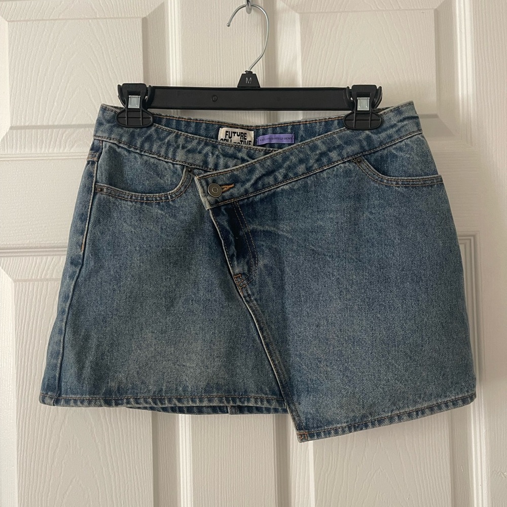 Future State Women's Asymmetrical Denim Mini Skirt - Blue